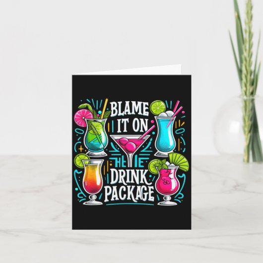 Funny Cruise Blame It On The Drink Package Family Kaart (Voorkant)