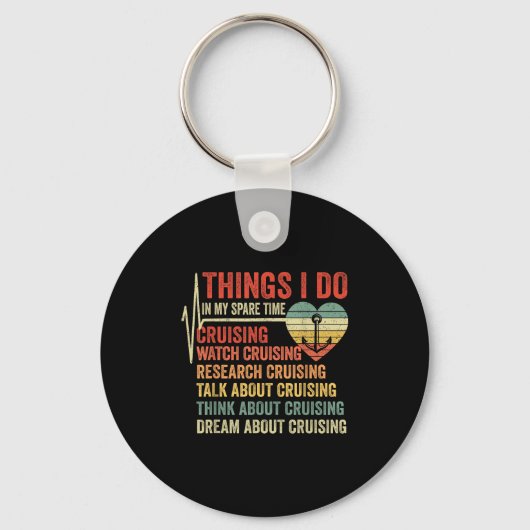 Funny Cruise Heartbeat Things I Do In My Spare Tim Sleutelhanger (Voorkant)