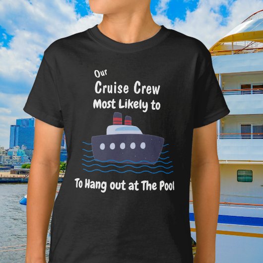 Funny Cruise Pool Kids Black Personalize T-Shirt