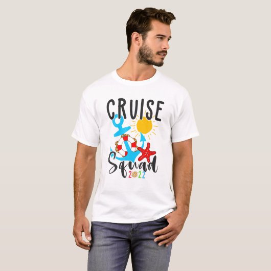Funny Cruise Squad 2022 Sailing Crupical T-shirt (Voorkant volledig)