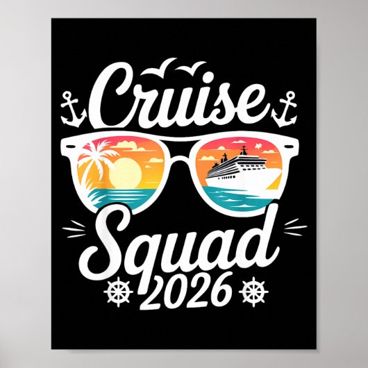 Funny Cruise Squad 2026 Summer Vacation Matching F Poster (Voorkant)