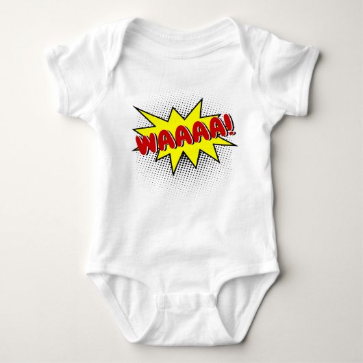 Funny Crying Baby Yelling Speech Bubble Romper (Voorkant)