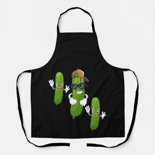Funny Cucumber Pickle Dancing Food Schort (Voorkant)