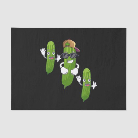 Funny Cucumber Pickle Dancing Food Tissuepapier (Voorkant)