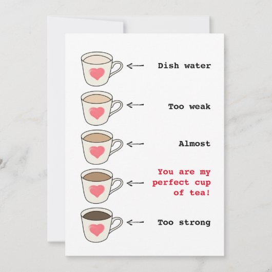 Funny cup of theeminnaar met platte Valentijnsdag Feestdagenkaart (Voorkant)