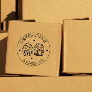 Funny Cupcakes, aangepast handgemaakt met liefde, Rubberstempel
