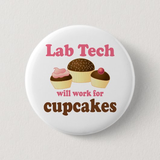 Funny Cupcakes Design Lab Tech Ronde Button 5,7 Cm (Voorkant)
