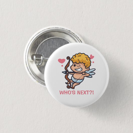 Funny Cupid Valentijnsdag | Pin-Button Ronde Button 3,2 Cm (Voorkant /achterkant)