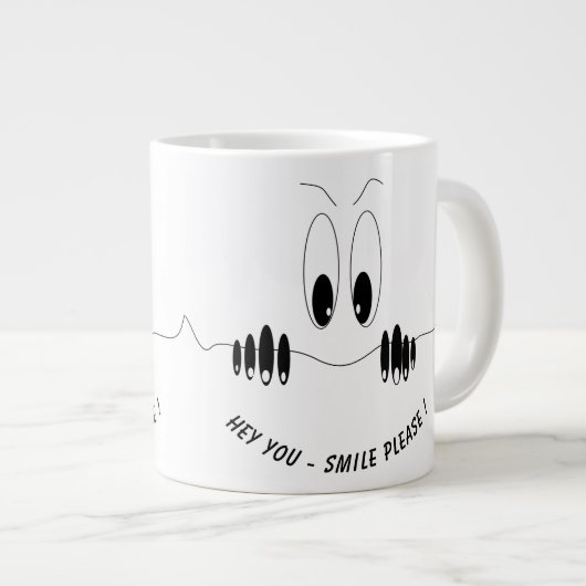 Funny Curiosity Eyes Coffee Mok Smile (Voorkant rechts)