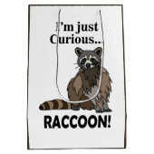 Funny Curious Raccoon Medium Cadeauzakje (Achterkant)