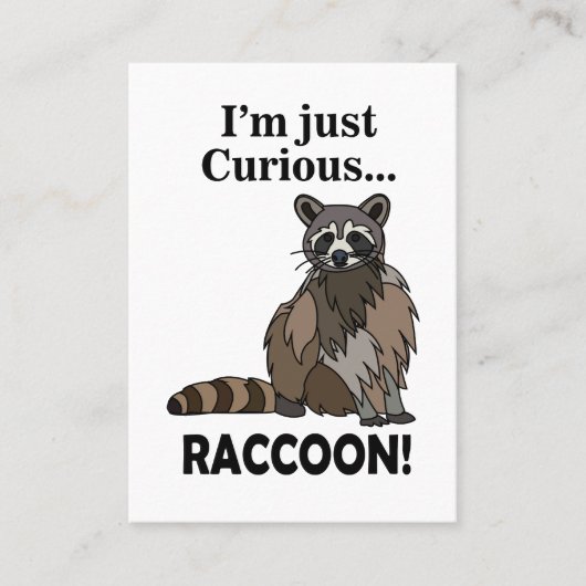Funny Curious Raccoon Visitekaartje (Voorkant)