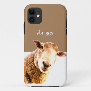 Funny Curious Sheep Boerderij Animal Novelty art iPhone 11 Hoesje