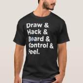 Funny Curling meme tekent hack board control peel T-shirt (Voorkant)