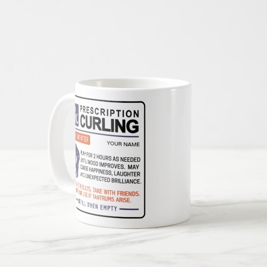 Funny Curling Mok Voorschrijvingsontwerp (Voorkant links)
