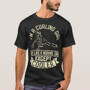 Funny curling wintersportmeisjes t-shirt