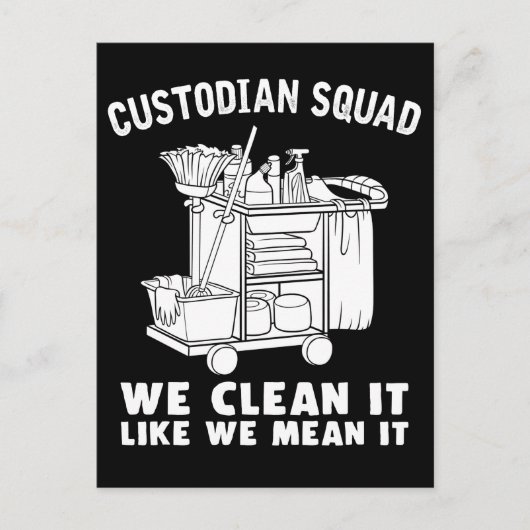 Funny Custodian Cleaning Humor Briefkaart (Voorkant)