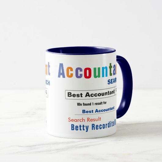 Funny Custom Best Accountant Mok (Voorkant rechts)