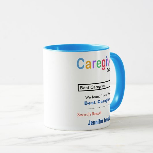 Funny Custom Best Caregiver Mok (Voorkant rechts)