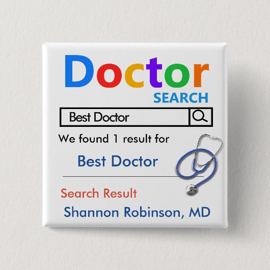 Funny Custom Best Doctor Gift Vierkante Button 5,1 Cm (Voorkant)