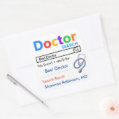 Funny Custom Best Doctor Gift Vierkante Sticker (Envelop)