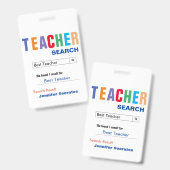Funny Custom Best Teacher Gift Badge (Voor- en achterkant)