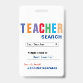 Funny Custom Best Teacher Gift Badge (Achterkant)