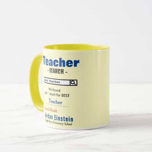 Funny Custom Best Teacher Mok (Voorkant links)