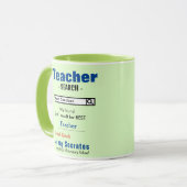 Funny Custom Best Teacher Mok (Voorkant links)