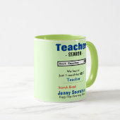 Funny Custom Best Teacher Mok (Voorkant rechts)