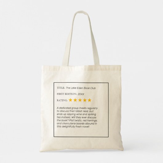Funny Custom Book Club Sac fourre-tout (Dos)