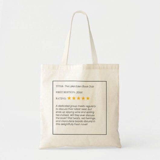 Funny Custom Book Club Sac fourre-tout (Devant)