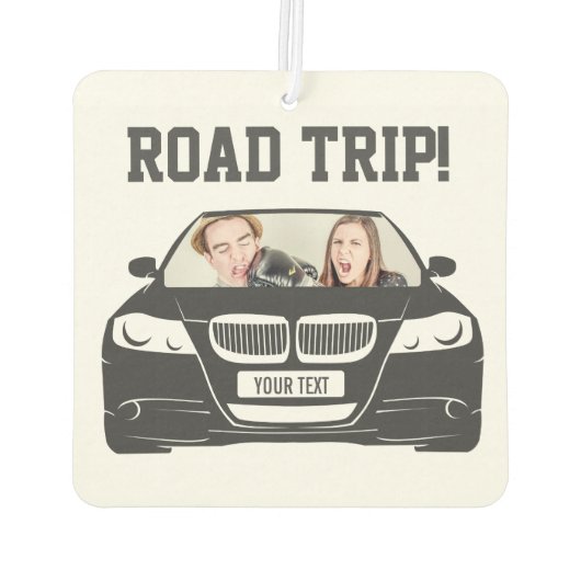 Funny Custom Car Photo Road Trip Luchtverfrisser (Achterkant)