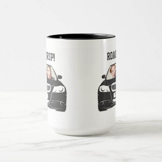 Funny Custom Car Photo Road Trip Mok (Midden)