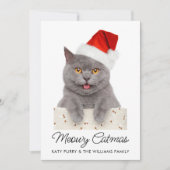 Funny Custom Cat Photo Carte de Noël (Devant)
