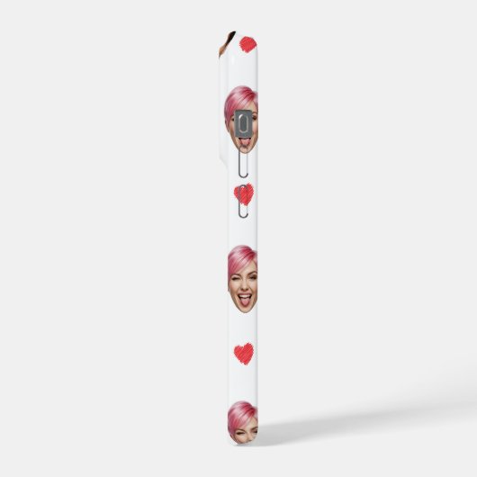 Funny Custom Couple Faces Pattern Red Hearts (Côté gauche)