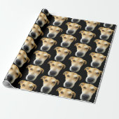 Funny Custom Dog Photo Pattern Birthday Cadeaupapier (Uitgerold)