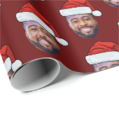 Funny Custom Face Foto Sinterklaas Pet Kerst Cadeaupapier (Rol Hoek)