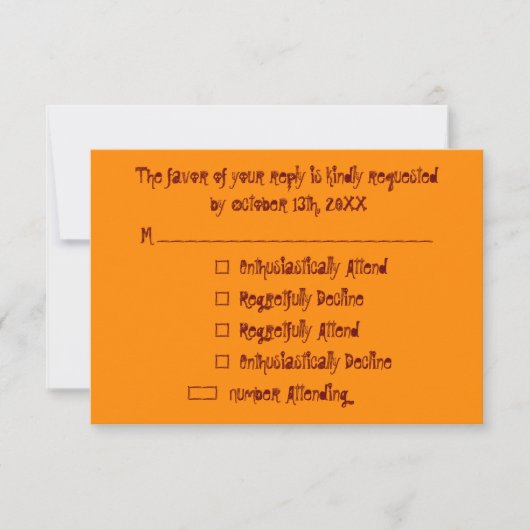 Funny Custom Halloween Party RSVP Invitation Card (Devant)