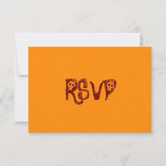 Funny Custom Halloween Party RSVP Invitation Card (Dos)