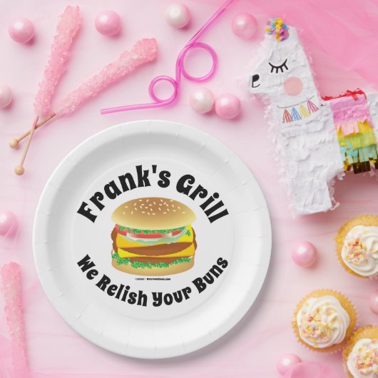 Funny Custom Hamburger Papieren Bordje (Feest)