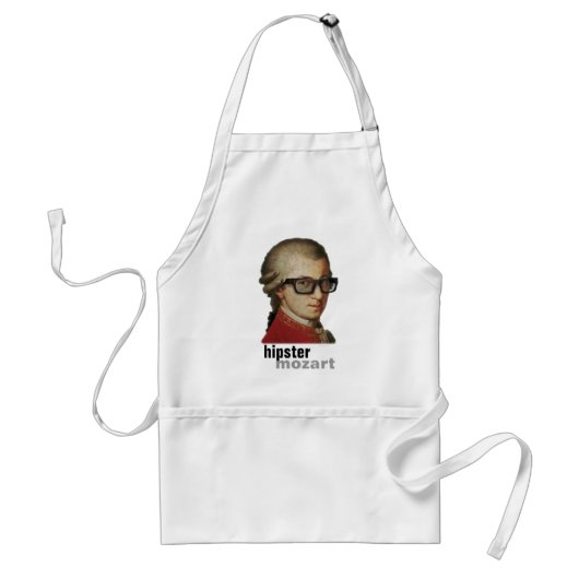 Funny Custom Hipster Mozart Chef's Standaard Schort (Voorkant)