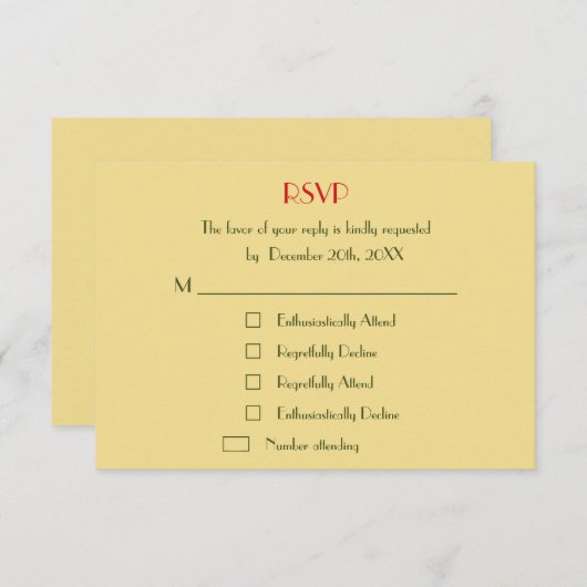 Funny Custom Holiday kerstbruiloft RSVP Uitnodigin (Voorkant / Achterkant)