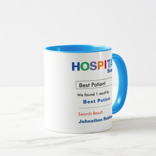 Funny Custom Hospital Patiënt Mok (Voorkant rechts)