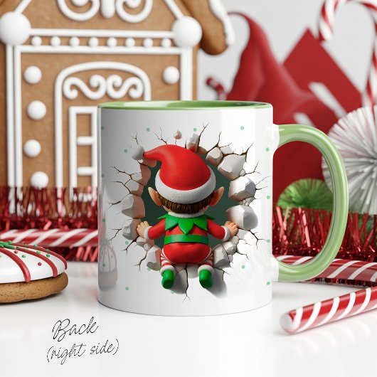 Funny Custom Kids Face Photo Christmas Elf Name Mok