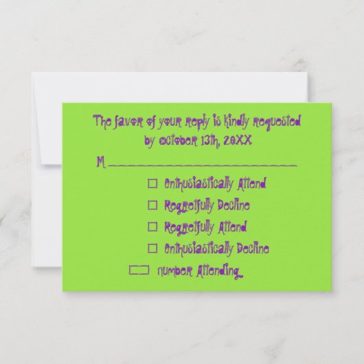 Funny Custom Kids Halloween Party RSVP Invitation (Devant)