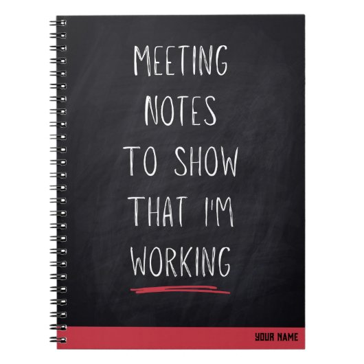 Funny Custom Meeting Notes I Working Notitieboek (Voorkant)