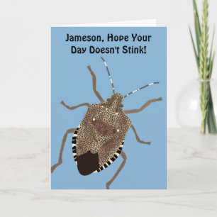 Funny Custom Message Personalised Stink Bug Kaart