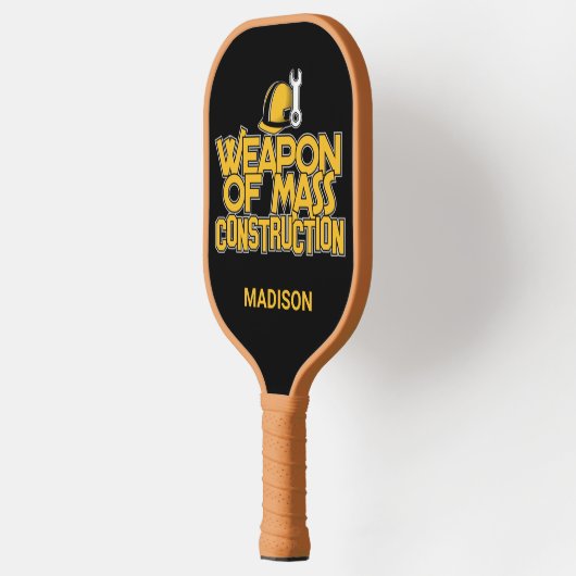 Funny custom name Construction Worker Pickleball Paddle (Links)
