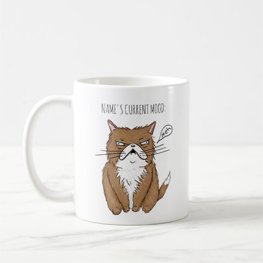 Funny Custom Name Current Mood Meh Cat Mok (Links)
