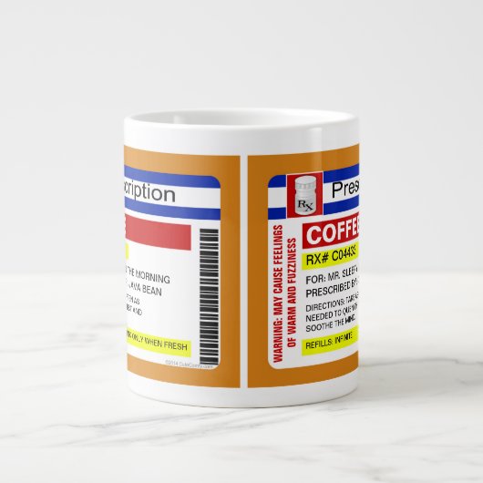 Funny Custom Personalized Prescription Coffee Big Extra Grote Mok (Voorkant)